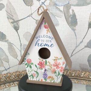 #26 Spring Welcome to Our Home Birdhouse Hanging Farmhouse Whimsical Bird Decor